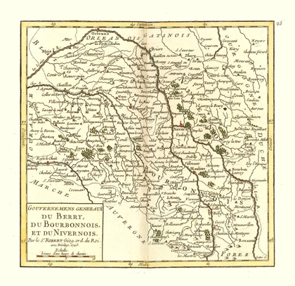Picture of BERRY REGION BOURBONNAIS NIVERNAIS FRANCE - ROBERT 1748 