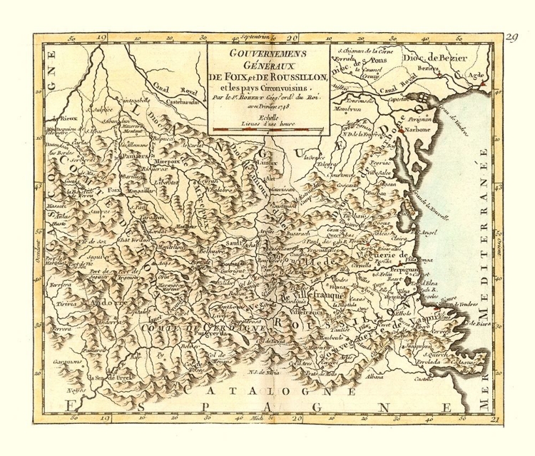 Picture of FOIX ROUSSILLON FRANCE - ROBERT 1748 