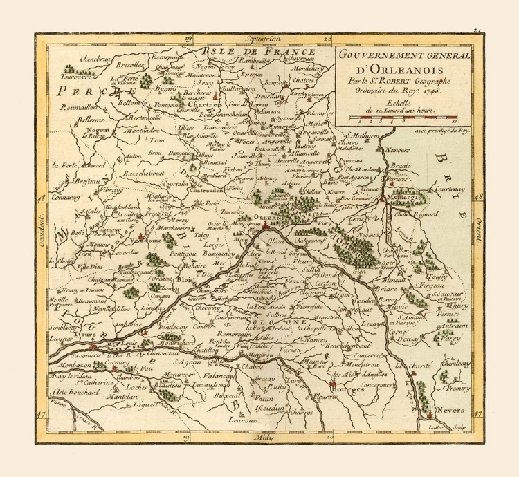 Picture of ORLEANS PROVINCE FRANCE - ROBERT 1748 