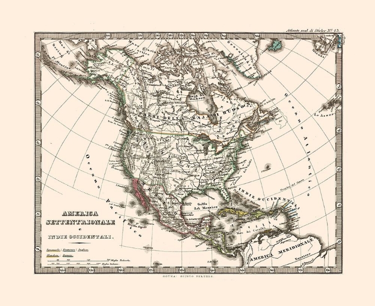 Picture of NORTH AMERICA - PERTHES 1870 