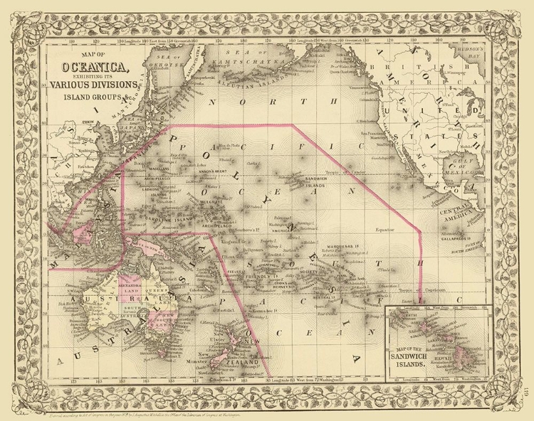 Picture of OCEANIA ISLAND GROUPS - MITCHELL 1879 