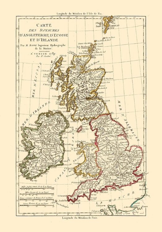 Picture of ENGLAND SCOTLAND IRELAND - SANTINI 1794 