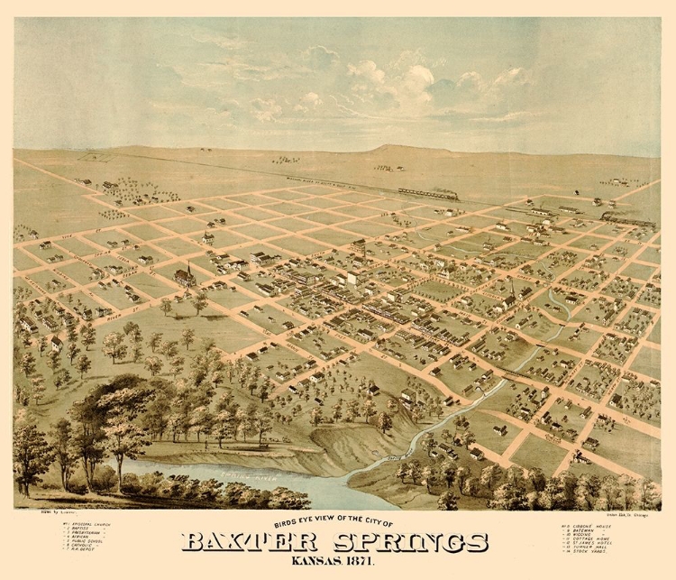 Picture of BAXTER SPRINGS KANSAS - GLOVER 1871 