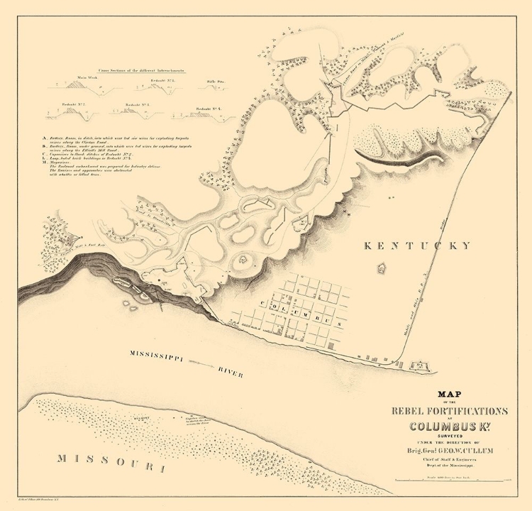 Picture of COLUMBUS KENTUCKY FORTIFICATIONS - CULLUM 1862 