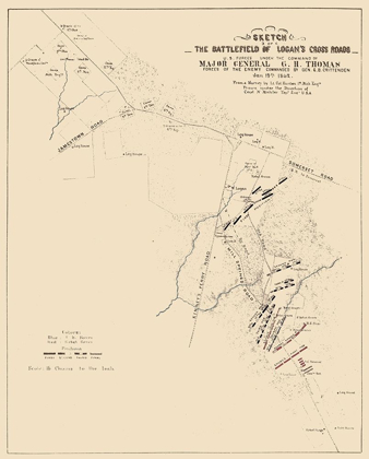 Picture of LOGANS CROSS ROADS KENTUCKY BATTLEFIELD - MICHLER 1862 