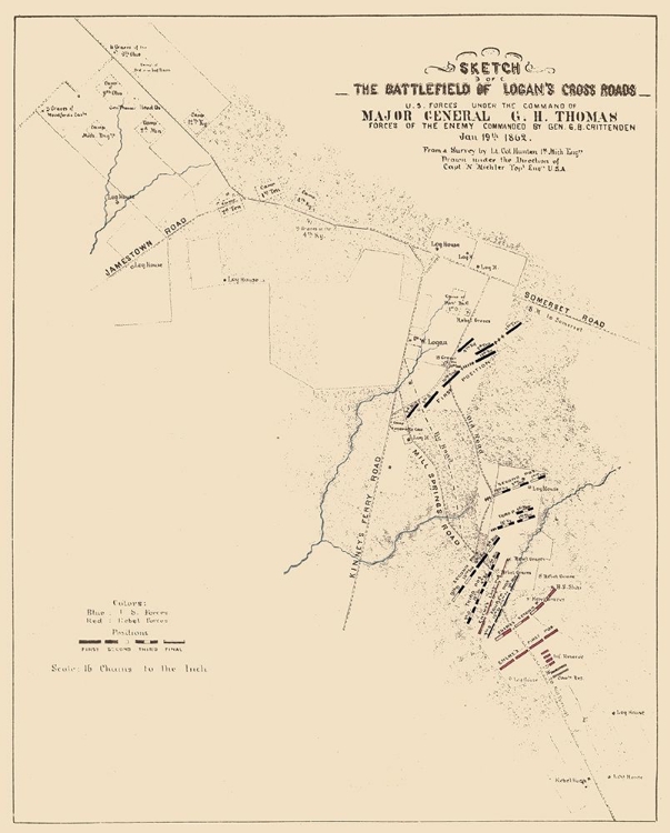 Picture of LOGANS CROSS ROADS KENTUCKY BATTLEFIELD - MICHLER 1862 