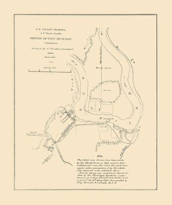 Picture of FORT DE RUSSY LOUISIANA - BACHE 1864 