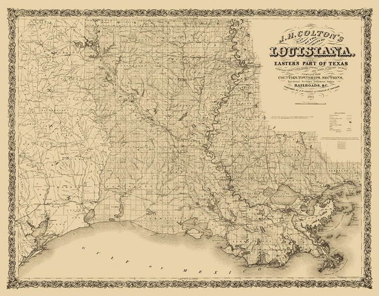 Picture of LOUISIANA RAILROADS - COLTON 1863 