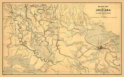 Picture of LOUISIANA MILTARY MAP - BACHE 1863 