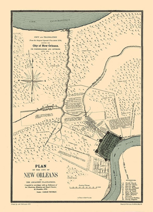 Picture of NEW ORLEANS LOUISIANA FORTIFICATIONS - TRUDEAU 1798 