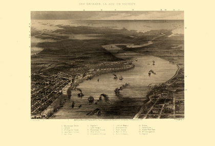Picture of NEW ORLEANS LOUISIANA - RIDGWAY 1863 