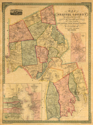 Picture of BRISTOL COUNTY MASSACHUSETTS - WALLING 1852