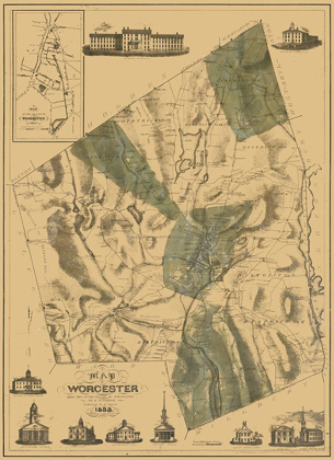 Picture of WORCESTER COUNTY MASSACHUSETTS - STEBBINS 1833