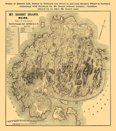 Picture of MOUNT DESERT ISLAND MAINE - EASTERN RAILROAD CO 1890 