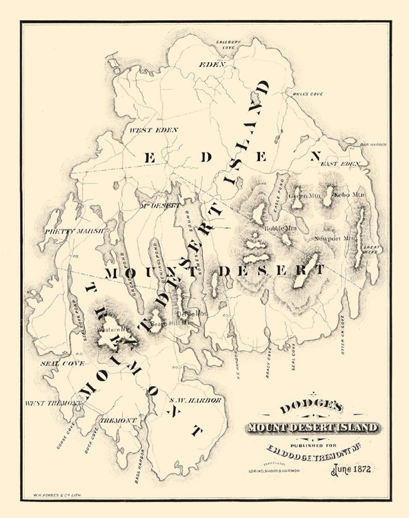 Picture of MOUNT DESERT ISLAND MAINE - DODGE 1872 