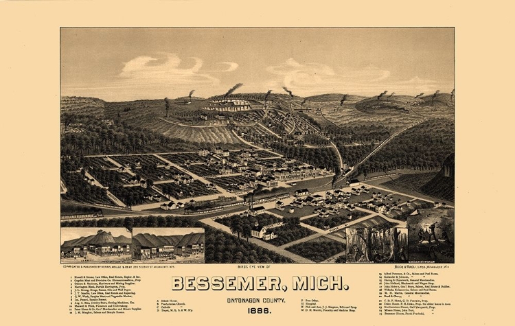 Picture of BESSEMER MICHIGAN - BECK 1886 