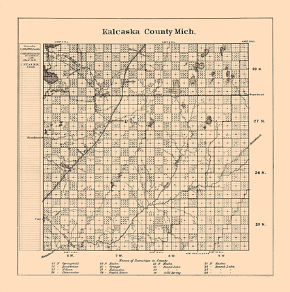 Picture of KALCASKA COUNTY MICHIGAN - FROST 1878 