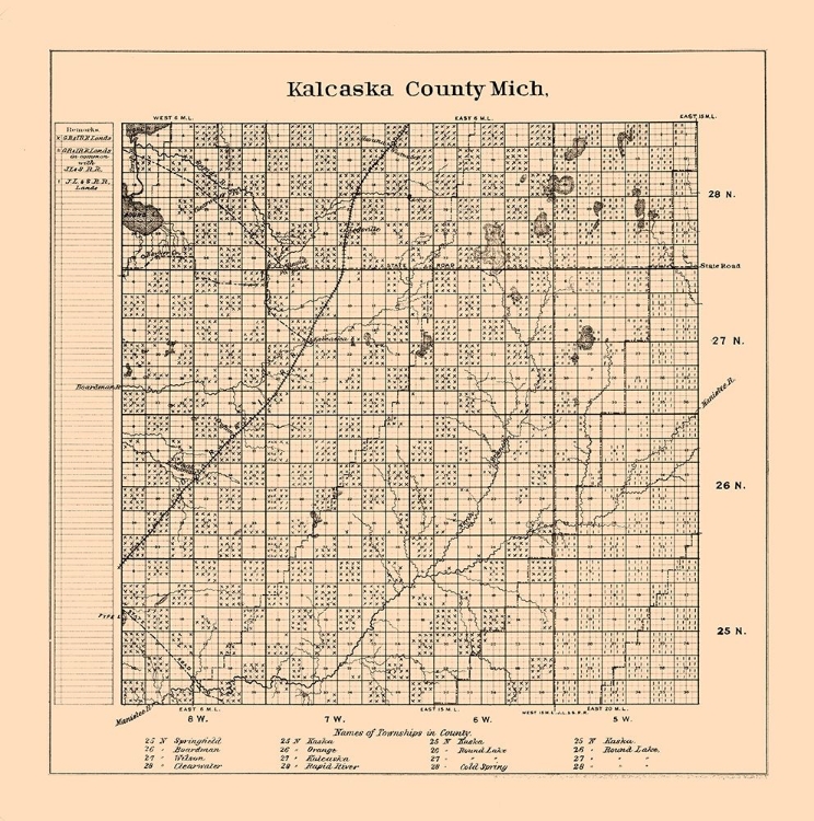 Picture of KALCASKA COUNTY MICHIGAN - FROST 1878 