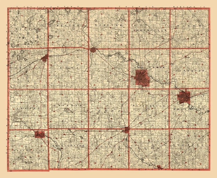 Picture of WASHTENAW COUNTY MICHIGAN - DICKSON 1896 