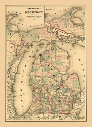 Picture of MICHIGAN RAILROADS - GRAY 1876