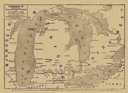 Picture of MICHIGAN RAILROADS - DOGGETT 1848 