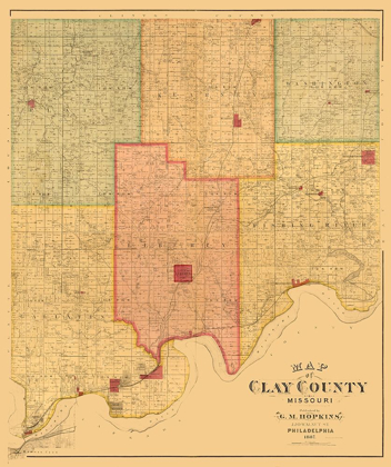 Picture of CLAY COUNTY MISSOURI - HOPKINS 1887 