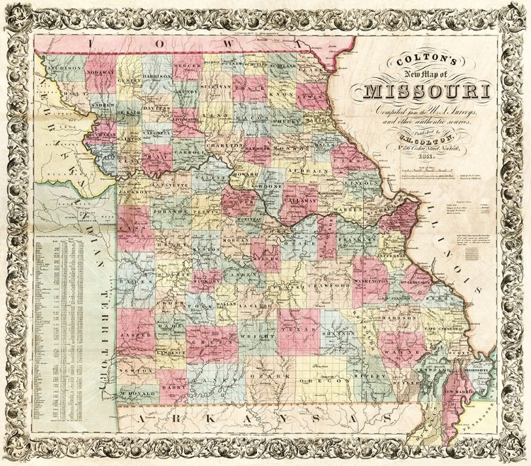 Picture of MISSOURI - COLTON 1851 