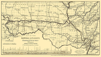 Picture of HANNIBAL ST JOSEPH MISSOURI RAILROAD - COLTON 1860 