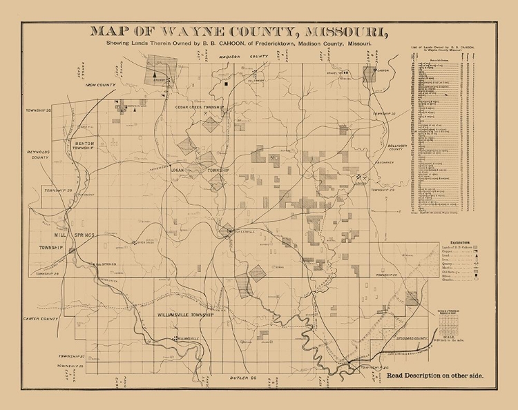 Picture of WAYNE COUNTY MISSOURI - CAHOON 1882 