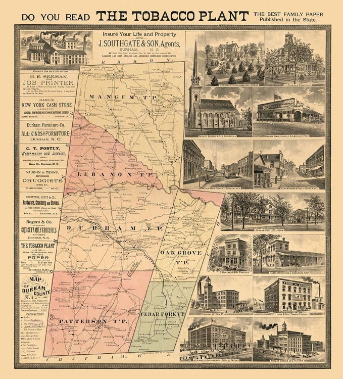 Picture of DURHAM COUNTY COUNTY NORTH CAROLINA - JOHNSON 1887 