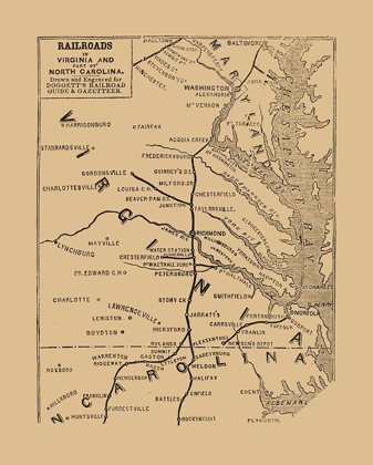 Picture of VIRGINIA NORTH CAROLINA RAILROADS - DOGGETT 1848 