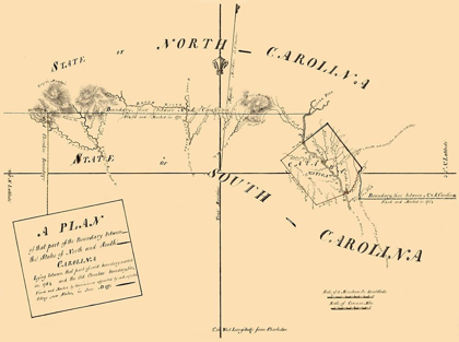 Picture of NORTH CAROLINA SOUTH CAROLINA BOUNDARIES -1777