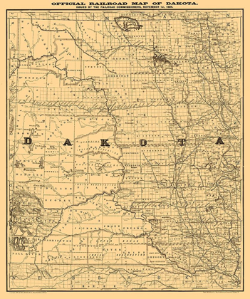 Picture of NORTH DAKOTA SOUTH DAKOTA -RAND MCNALLY 1886 