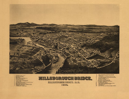 Picture of HILLSBOROUGH BRIDGE NEW HAMPSHIRE - NORRIS 1884 