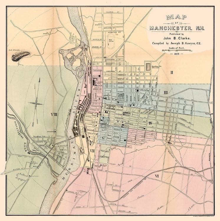 Picture of MANCHESTER NEW HAMPSHIRE - CLARKE 1879 