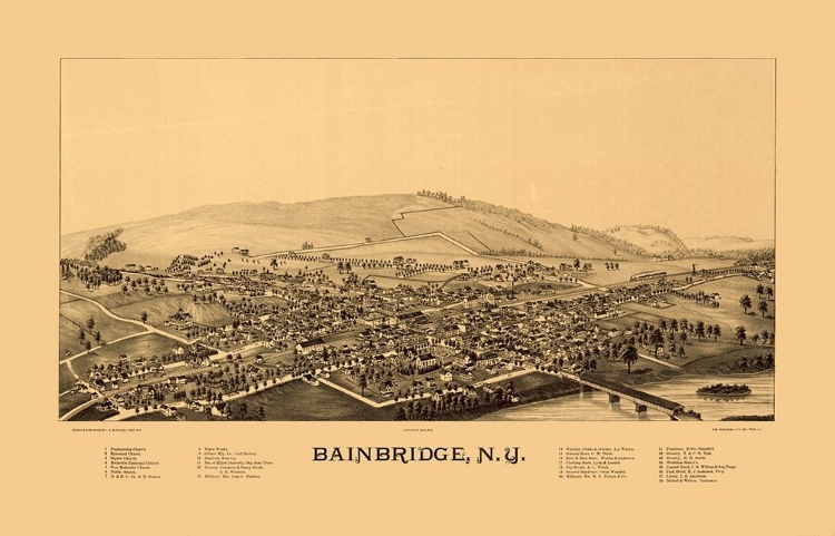 Picture of BAINBRIDGE NEW YORK - BURLEIGH 1889 