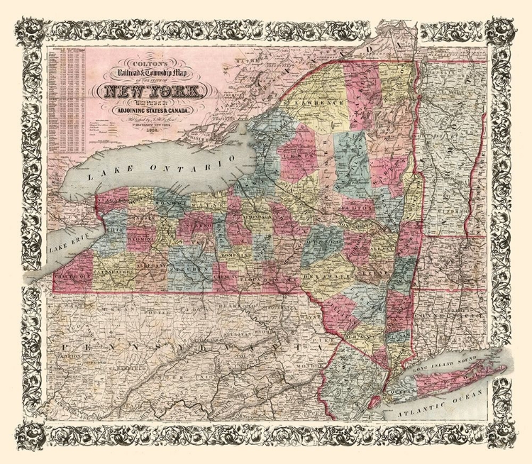 Picture of NEW YORK RAILROADS- COLTON 1852 