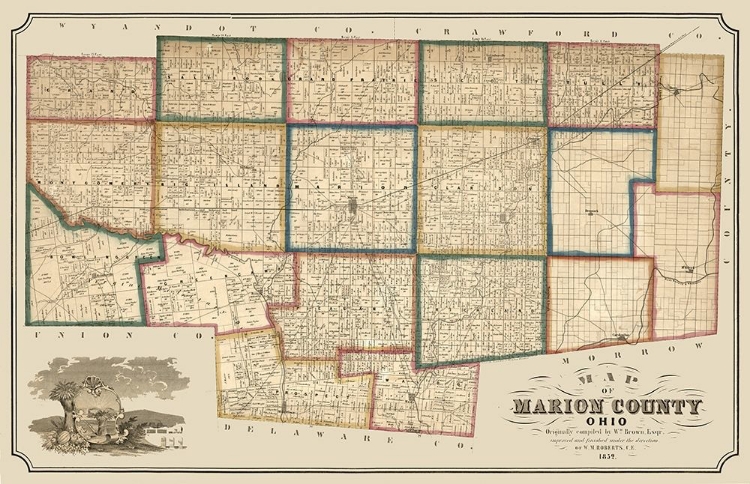 Picture of MARION COUNTY OHIO - BROWN 1852 