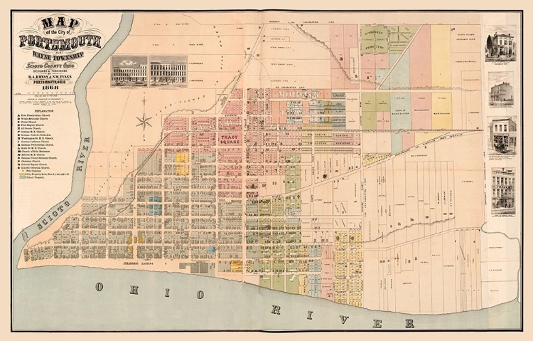 Picture of PORTSMOUTH OHIO -EVANS 1868 