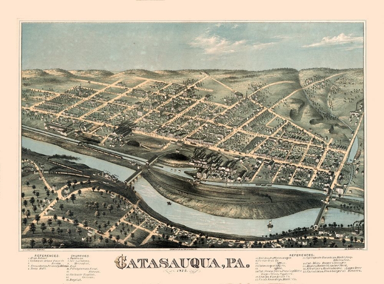 Picture of CATASAUQUA PENNSYLVANIA - BAILEY 1873 