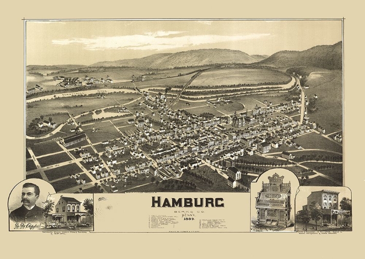 Picture of HAMBURG PENNSYLVANIA - FOWLER 1889 