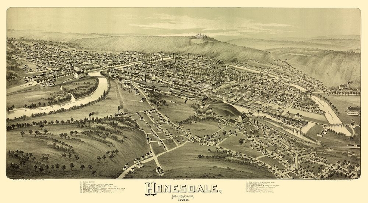 Picture of HONESDALE PENNSYLVANIA - FOWLER 1890 