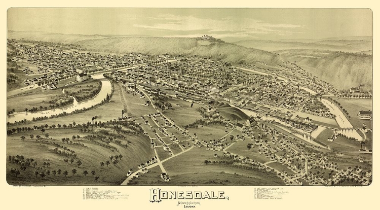 Picture of HONESDALE PENNSYLVANIA - FOWLER 1890 