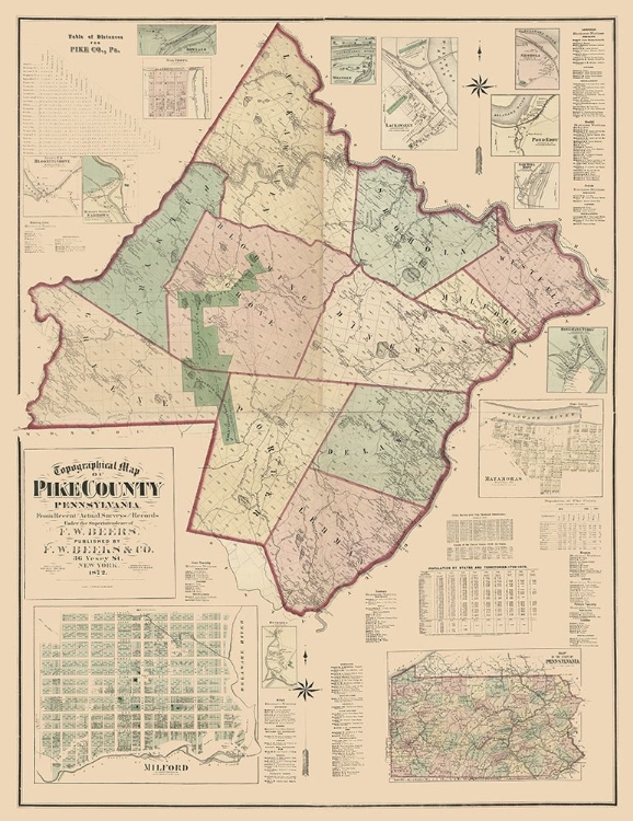 Picture of PIKE COUNTY PENNSYLVANIA - BEERS 1872