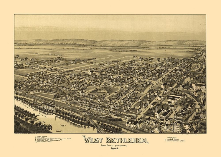 Picture of WEST BETHLEHEM PENNSYLVANIA - FOWLER 1894 