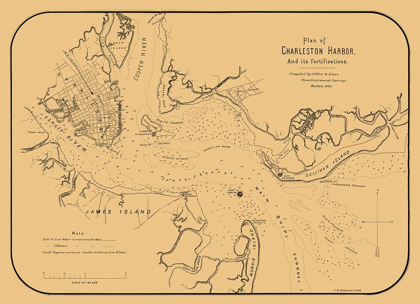 Picture of CHARLESTON HARBOR SOUTH CAROLINA - ELLIOT 1861 