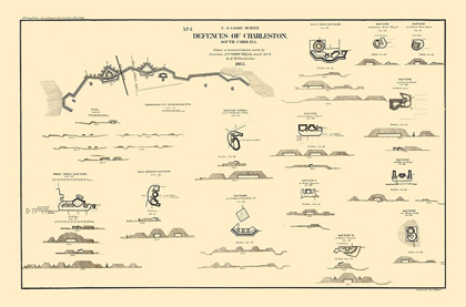 Picture of CHARLESTON COASTAL DEFENCES - WILLENBUCHER 1865 