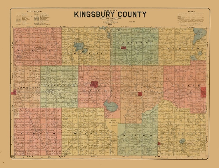 Picture of KINGSBURY COUNTY SOUTH DAKOTA - PETERSON 1899 