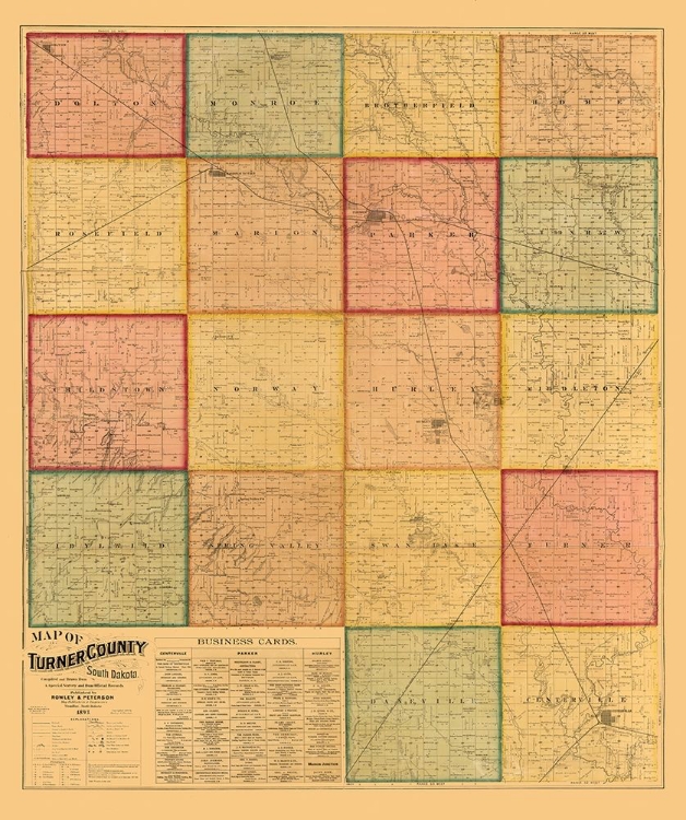 Picture of TURNER COUNTY SOUTH DAKOTA - ROWLEY 1893 