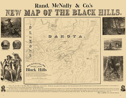 Picture of SOUTH DAKOTA BLACK HILLS - RAND MCNALLY 1877 